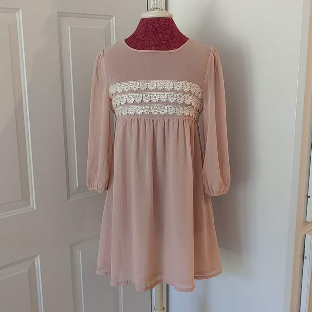 Forever 21 blush colored boho tunic dress size S